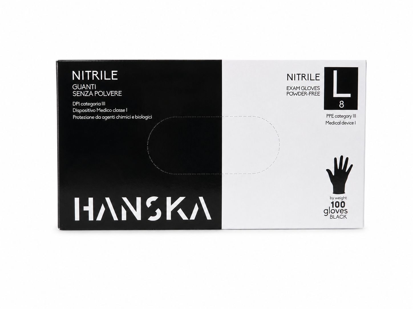 00105 -- 000 (12784) CPM GUANTI IN NITRILE NERO HANSKA MISURA L. - immagine 1