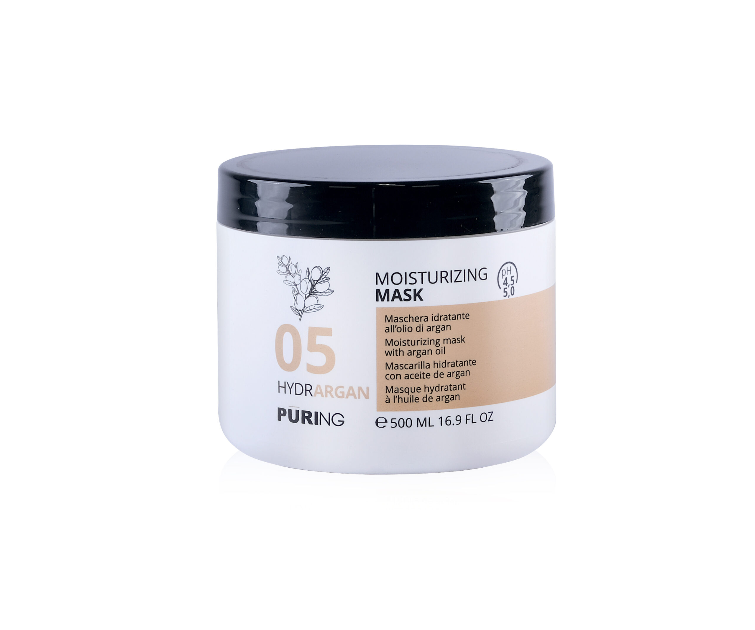 1027463 -- 000 (8952) PURING 05 HYDRARGAN MASCHERA IDRATANTE PER CAPELLI NORMALI ARGAN 500 ML. - immagine 1