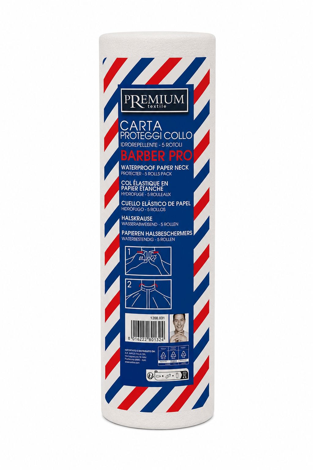 1200 031 -- 000 (8462) XANITALIA CARTA COLLO BARBER PRO 5PZ. - immagine 1