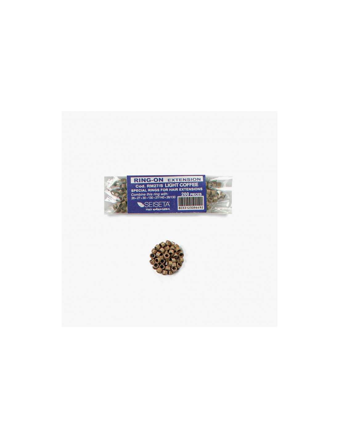 RM27-S -- 000 (12691) SEISETA ANELLI IN ALLUMINIO CASTANO CHIARO 200 PZ. - RM27/S - immagine 1